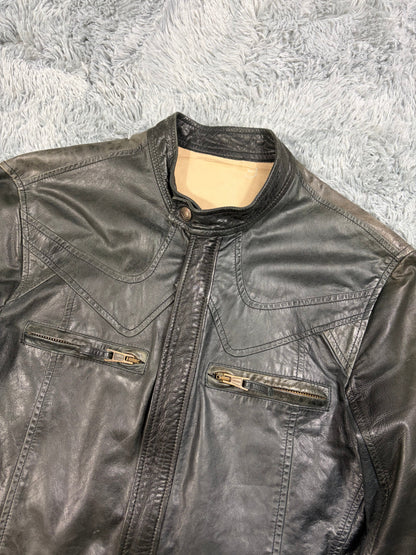 Just Cavalli SS07 Leather Weathered Bondage Jacket - L | O/S, Multicoloured