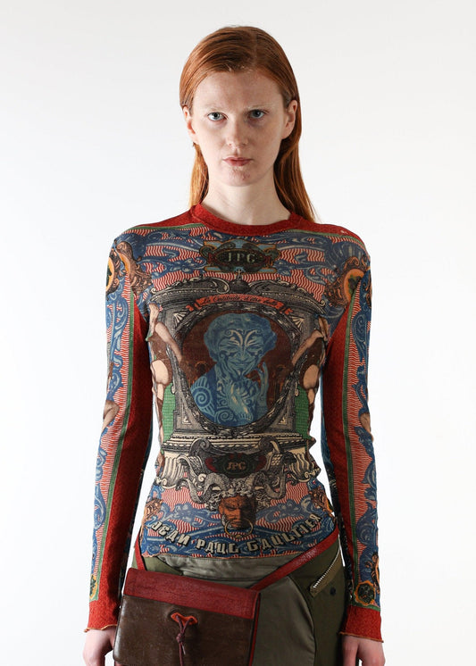 Jaul Pean Gaultier Tattoo Mesh Top