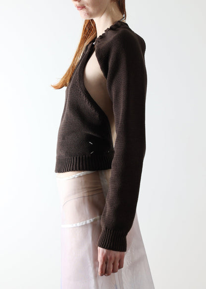 Maison Margiela Brown ring knit top