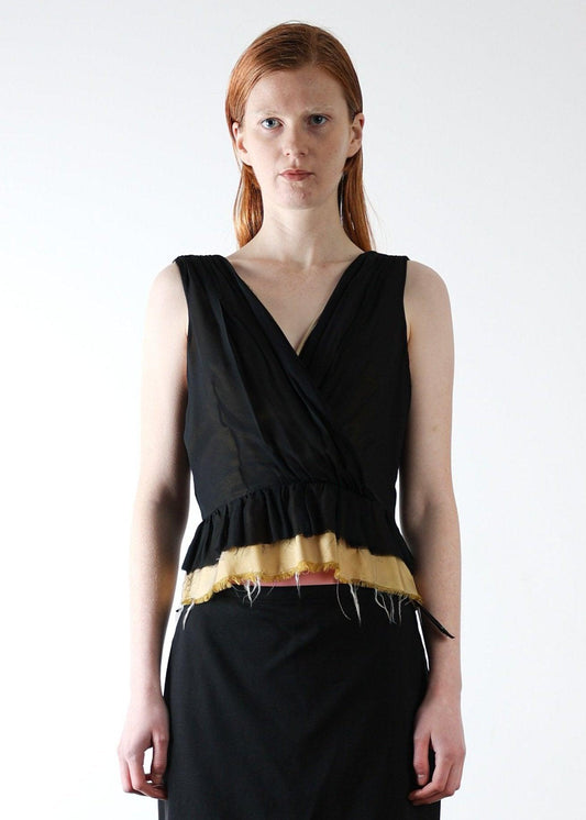 Margiela Crossed chiffon top