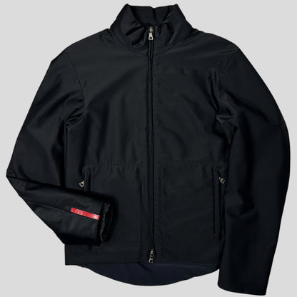 Prada Sport 1999 Jet Black Stash Pocket Soft Nylon Cycle Jacket - IT48 | Default Title, Jet Black