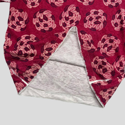 CDG Homme 2003 Feather Print Mesh Layered Technical T-shirt - M | Medium, Red