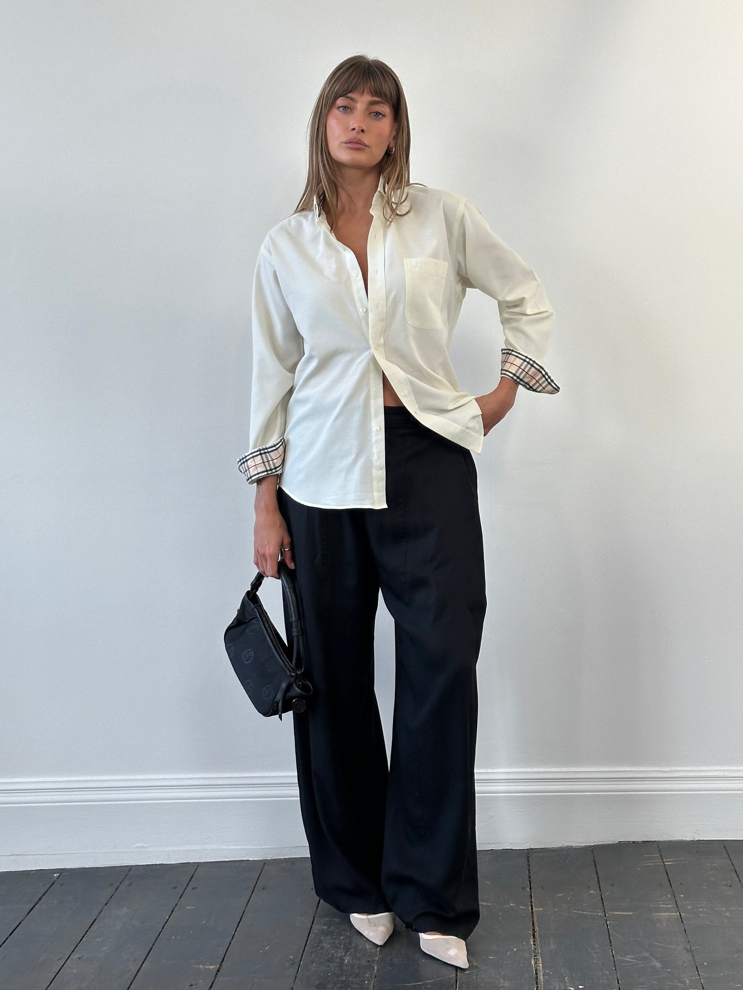 Burberry London 1990s Cotton Logo Shirt - M