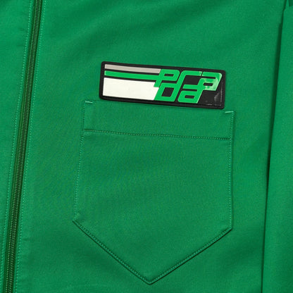 Prada 2018 Rubber Race Logo Technical Jersey Parka Jacket - XS (M) | Green