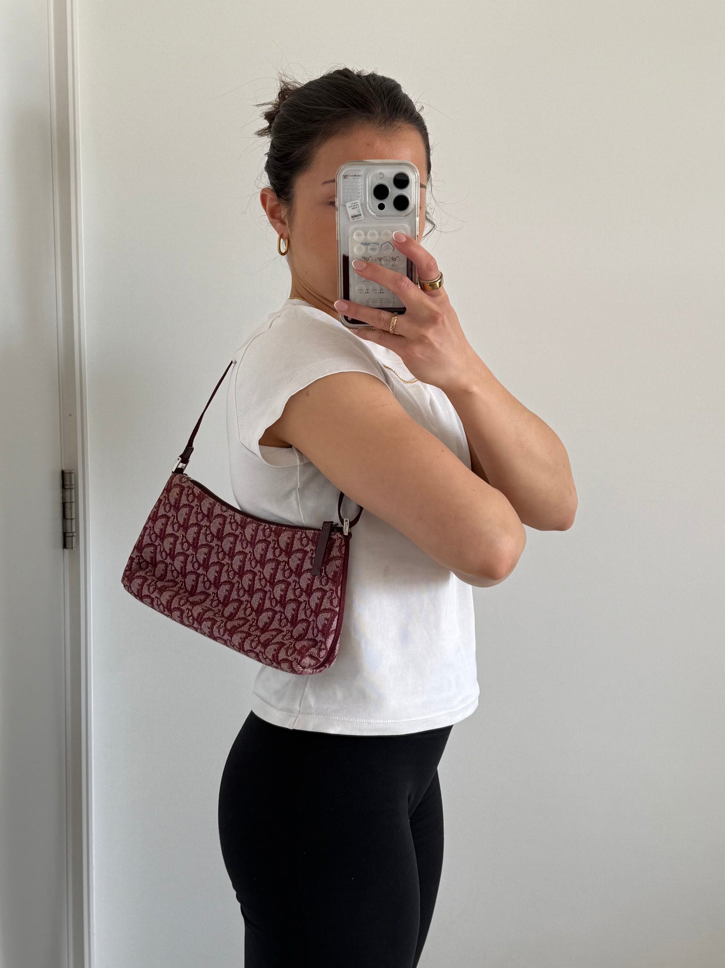 2011 Christian Dior Bordeaux Red Monogram Shoulder Bag | O/S, Multicoloured