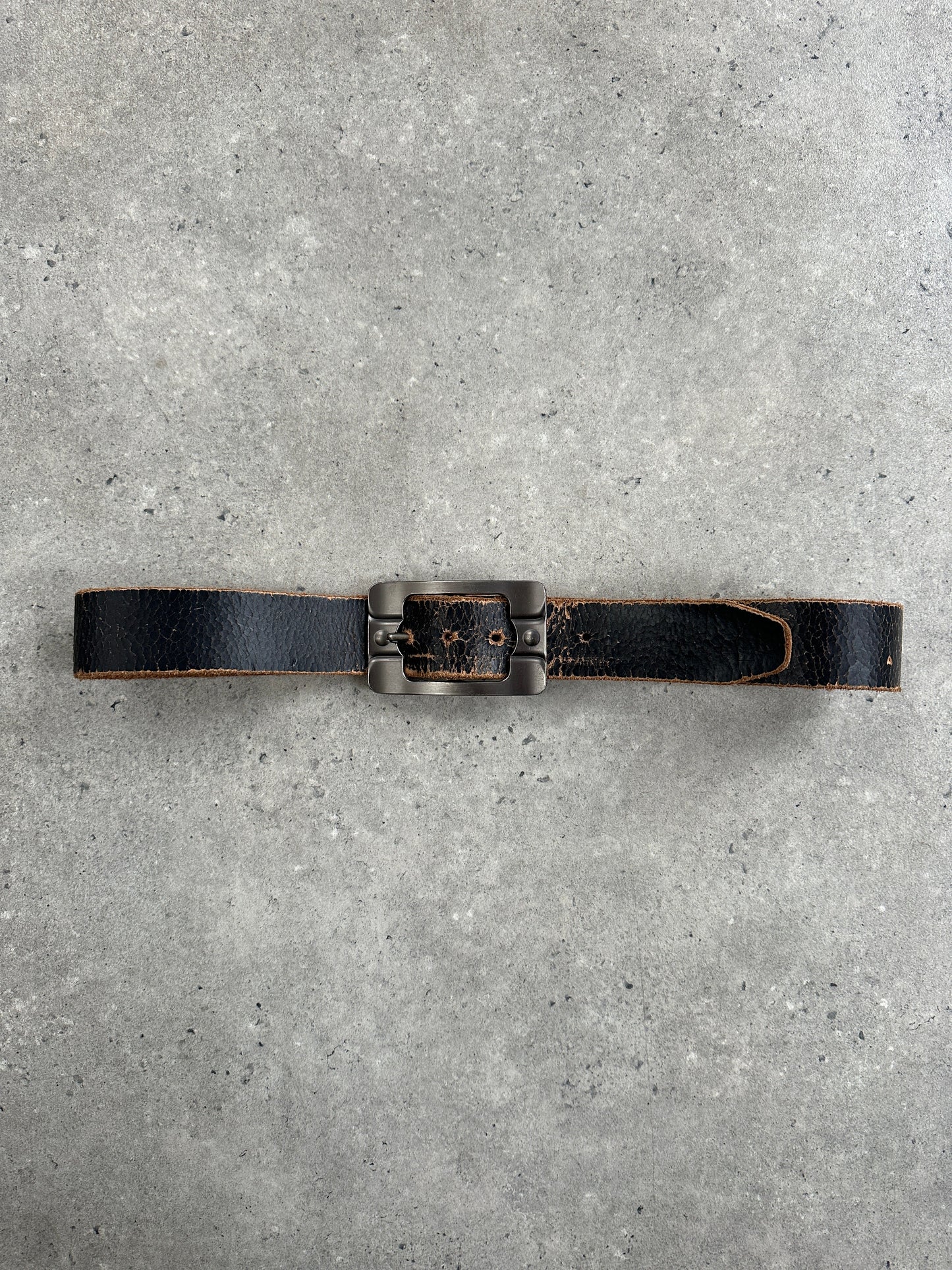 Vintage 1990s Distressed Leather Belt - W34-38