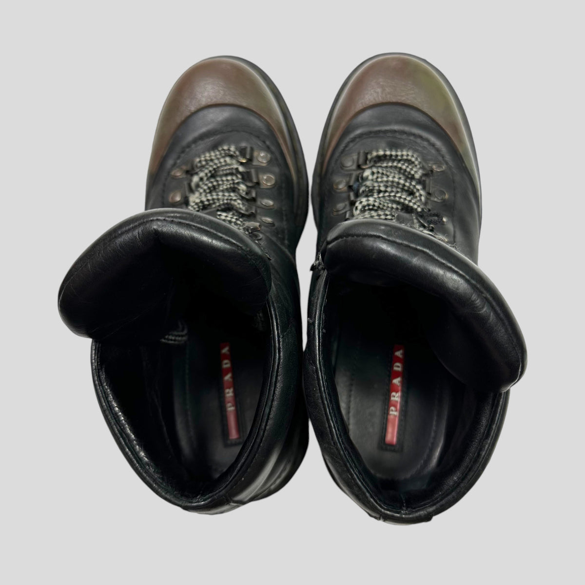 Prada Milano Leather Combat Boots - UK4.5/5 | O/S, Camo