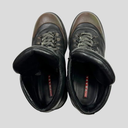 Prada Milano Leather Combat Boots - UK4.5/5 | O/S, Camo