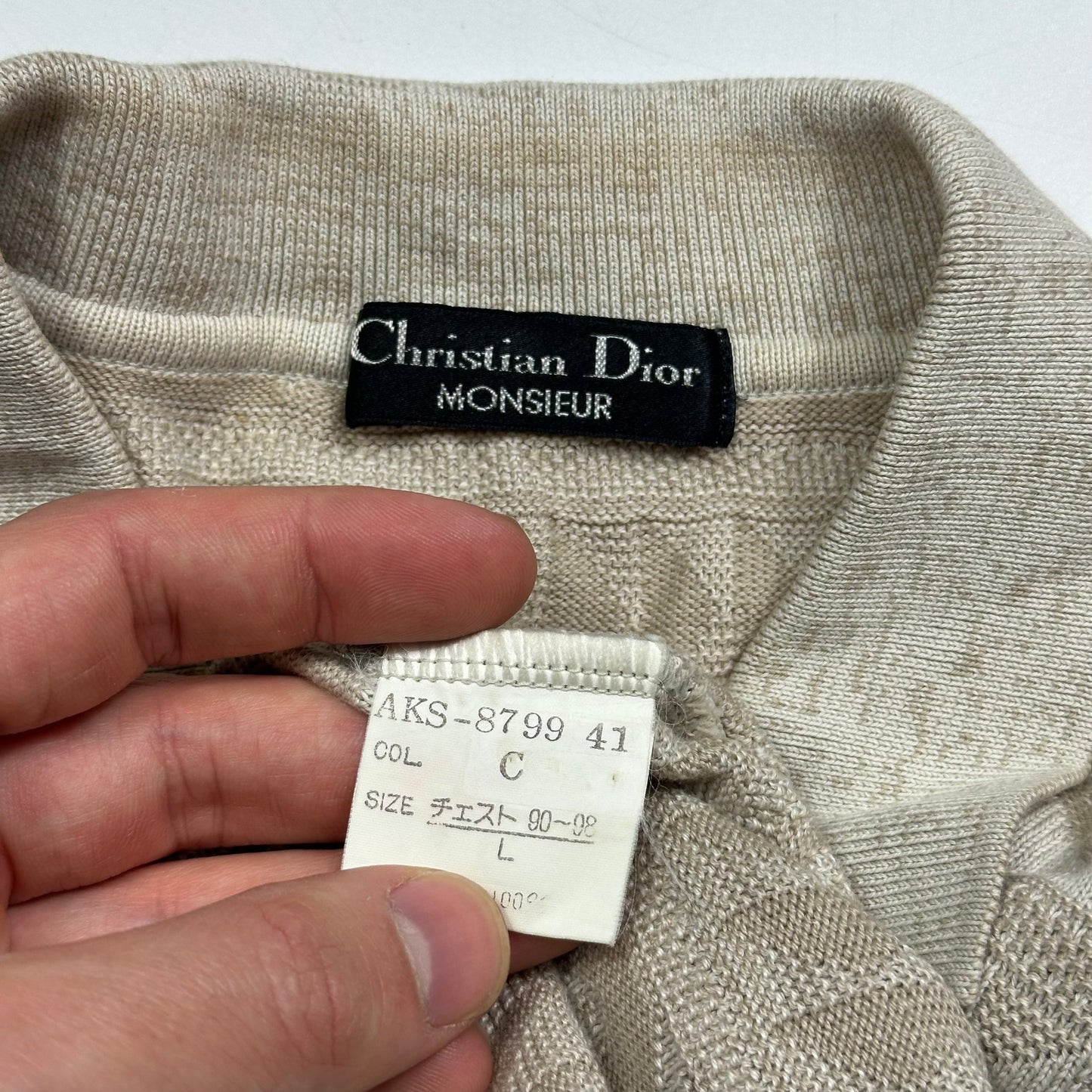 Christian Dior Monsieur 80’s 3D Textured Aztec Knit - L