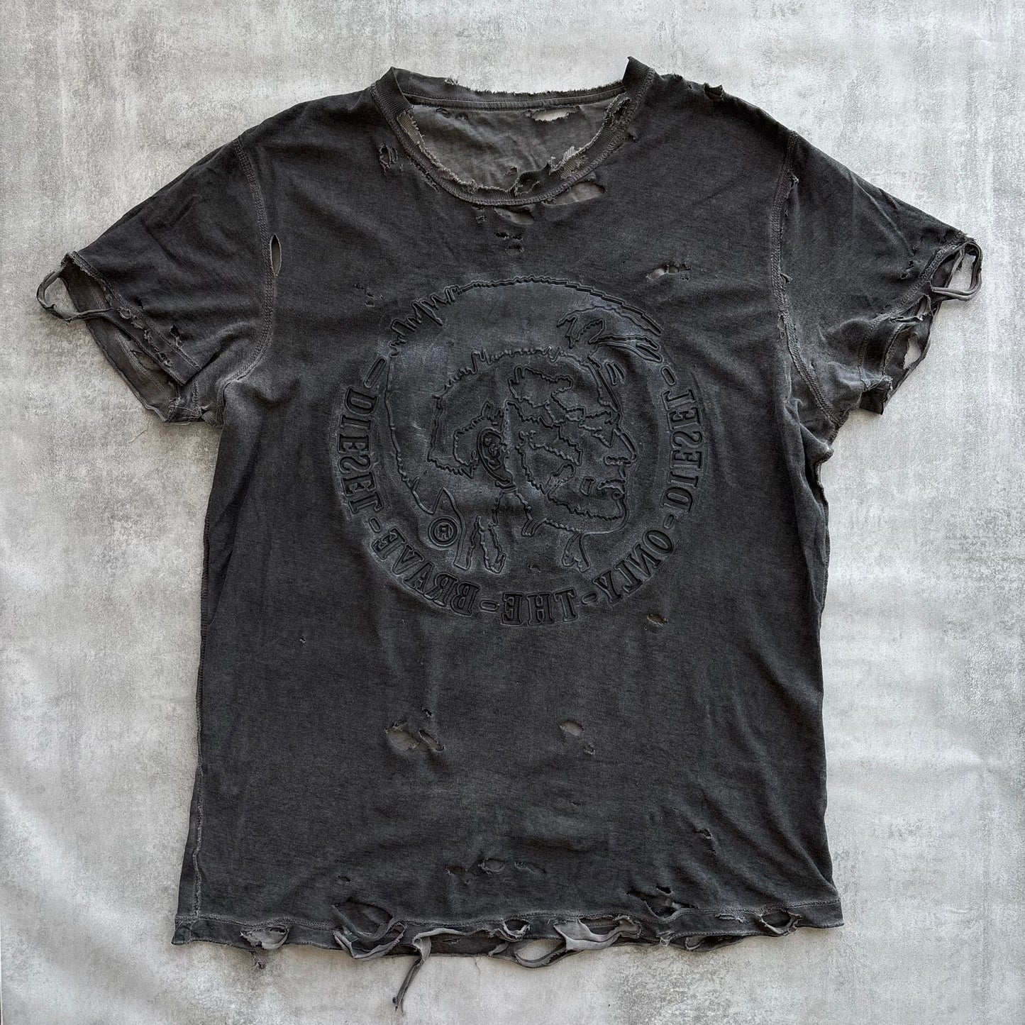 DIESEL DISTRESSED T-SHIRT | O/S, Red