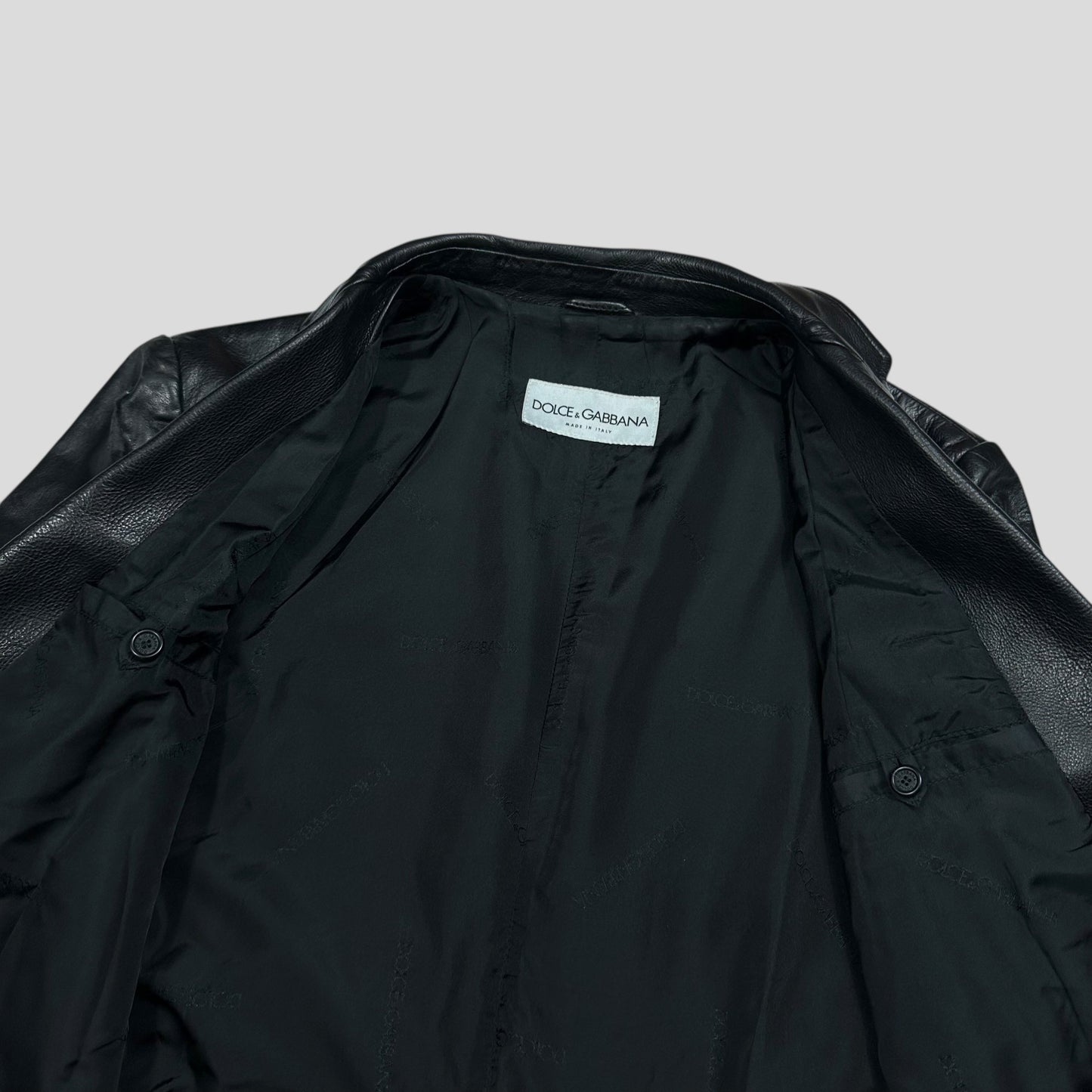 Dolce & Gabbana 00’s Leather Matrix Trench Coat Jacket - IT48 (M/L)