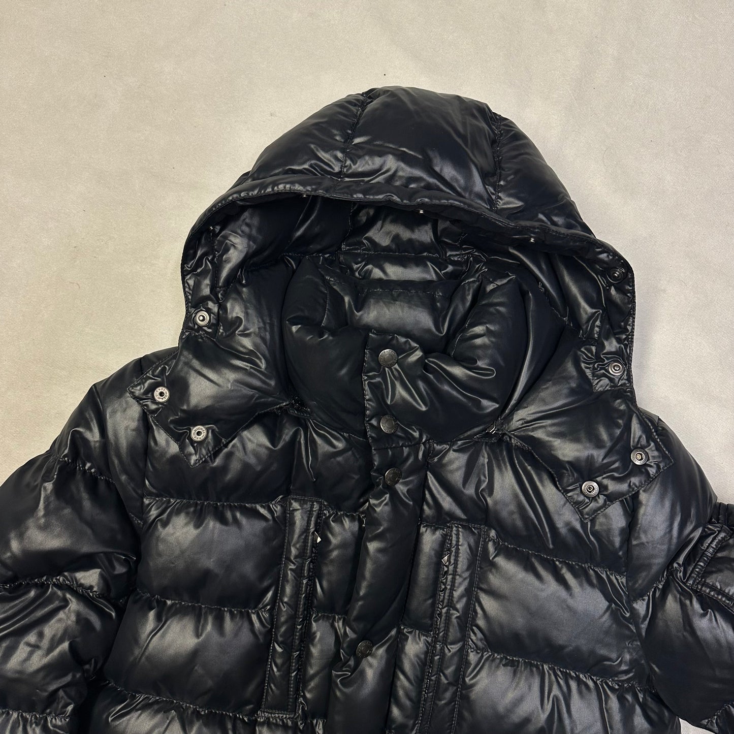 Pazzo Denim Store Puffer Jacket With Fur Hood In Black ( M )