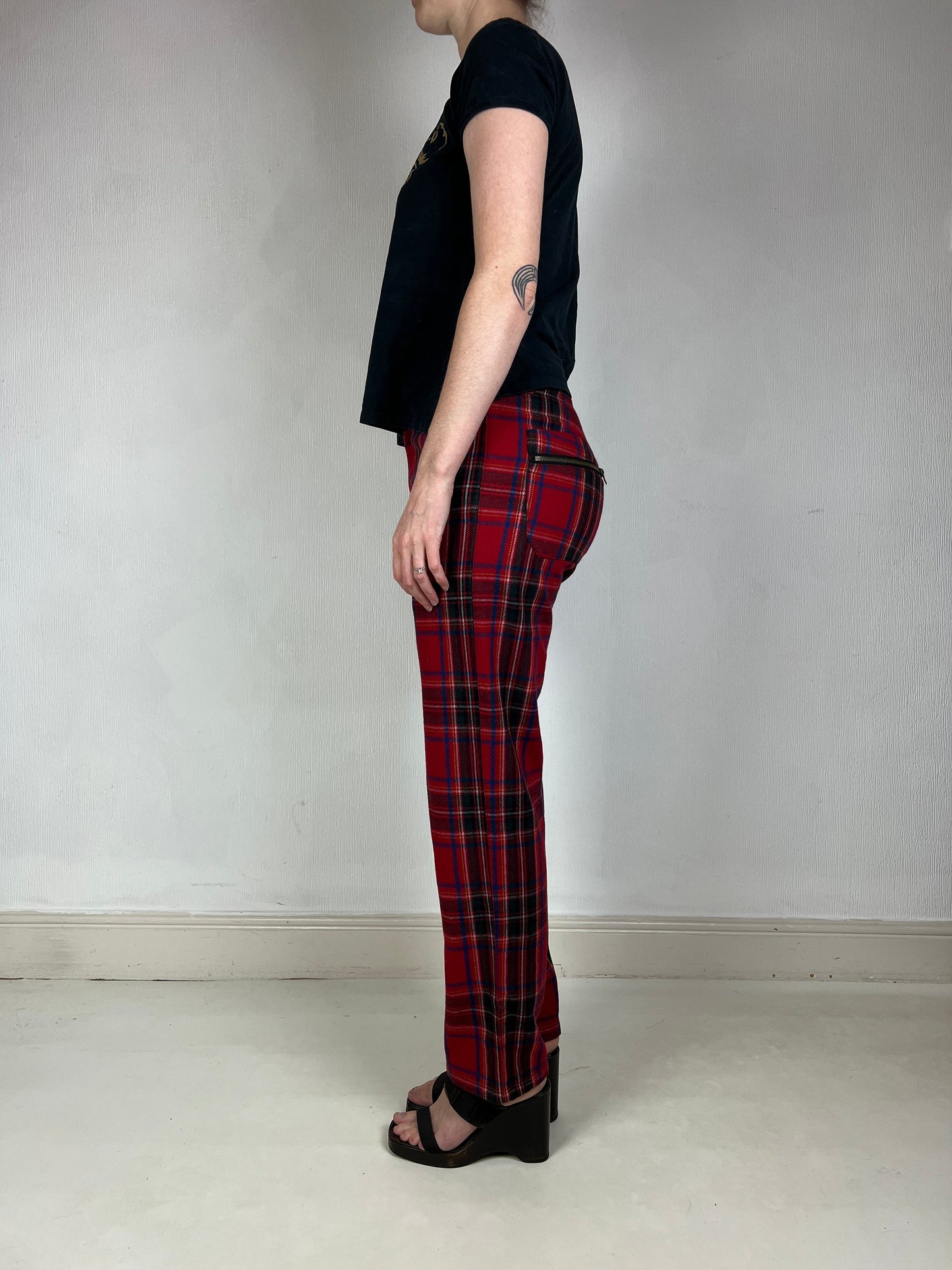 Jean Paul Gaultier JPG 2000s red tartan trousers