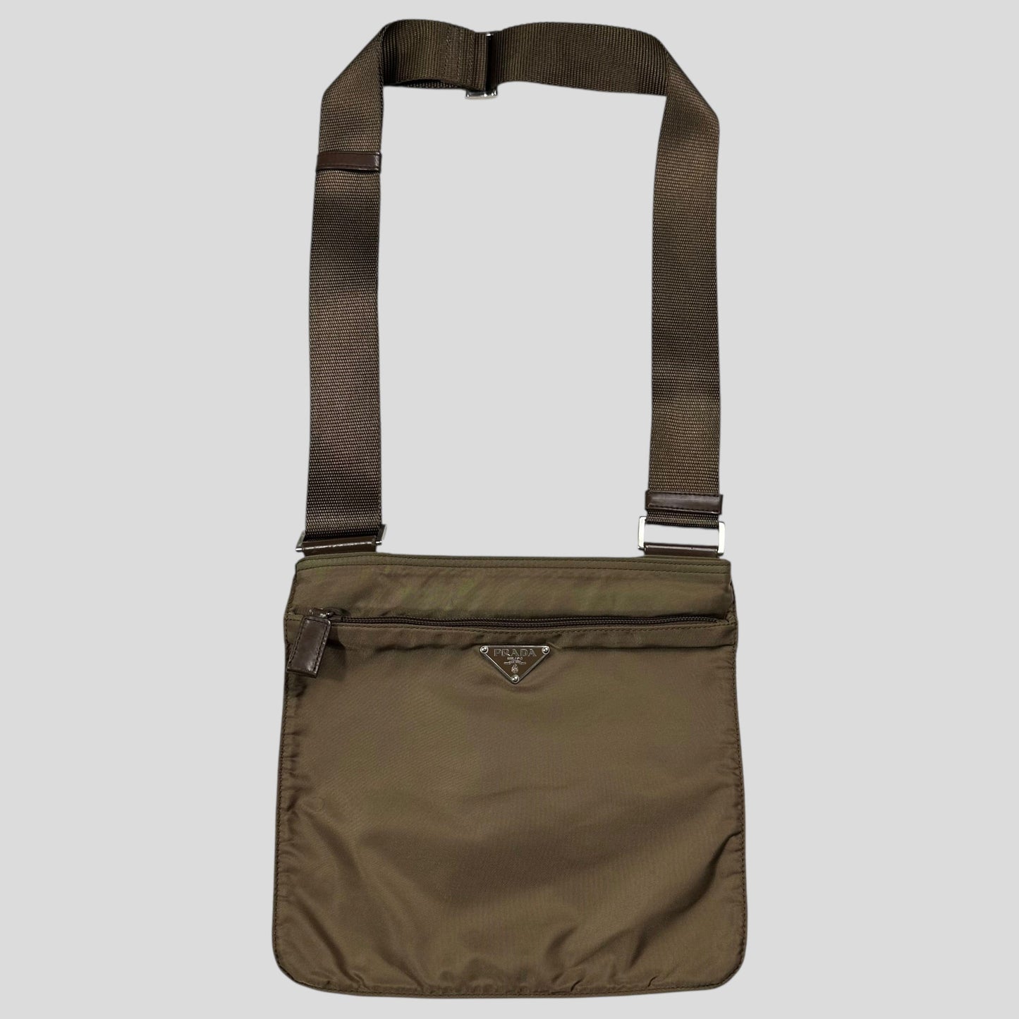 Prada Milano Tan Brown Nylon Crossbody Bag