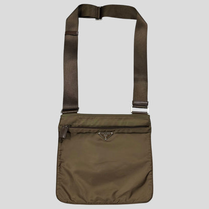 Prada Milano Tan Brown Nylon Crossbody Bag