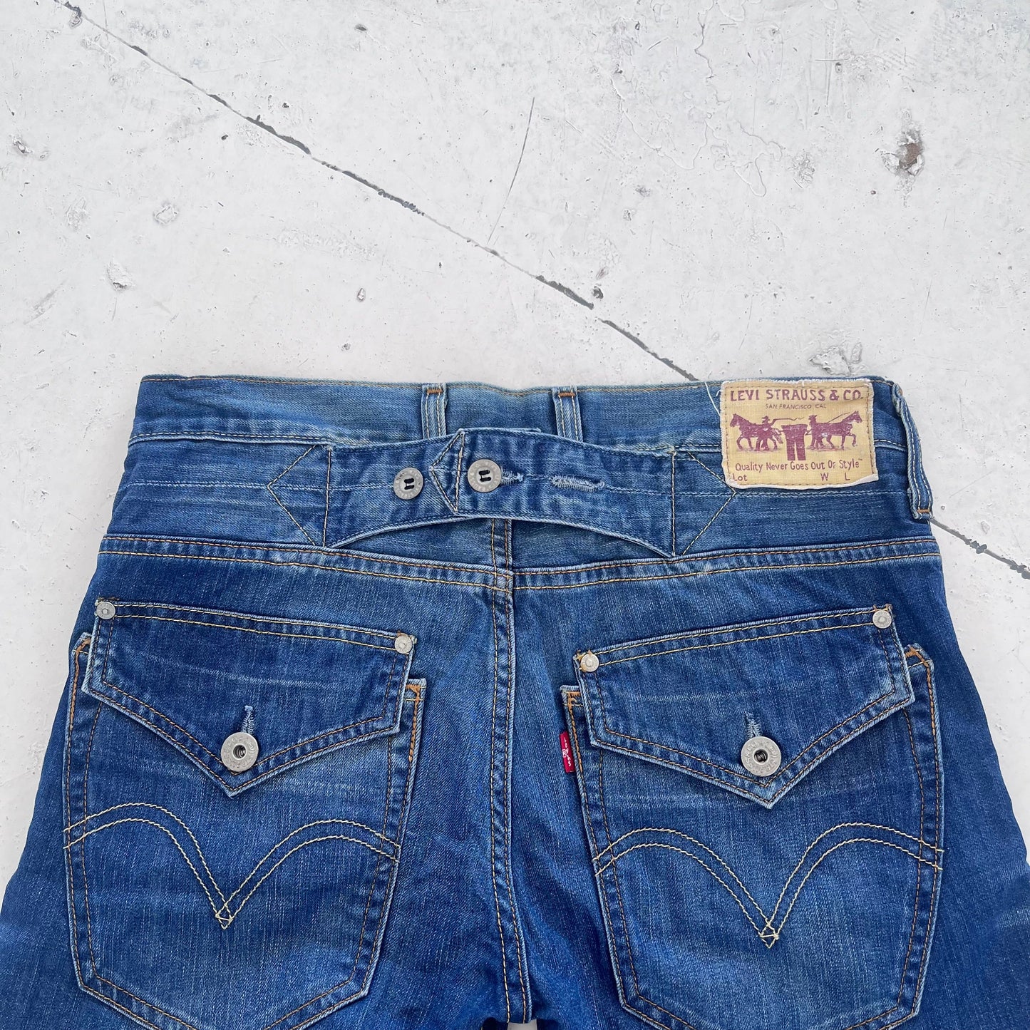 vintage 503 levis buckleback shorts | Blue, Blue