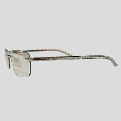 Burberry Safilo Nova Check Logo Metal Square Sunglasses