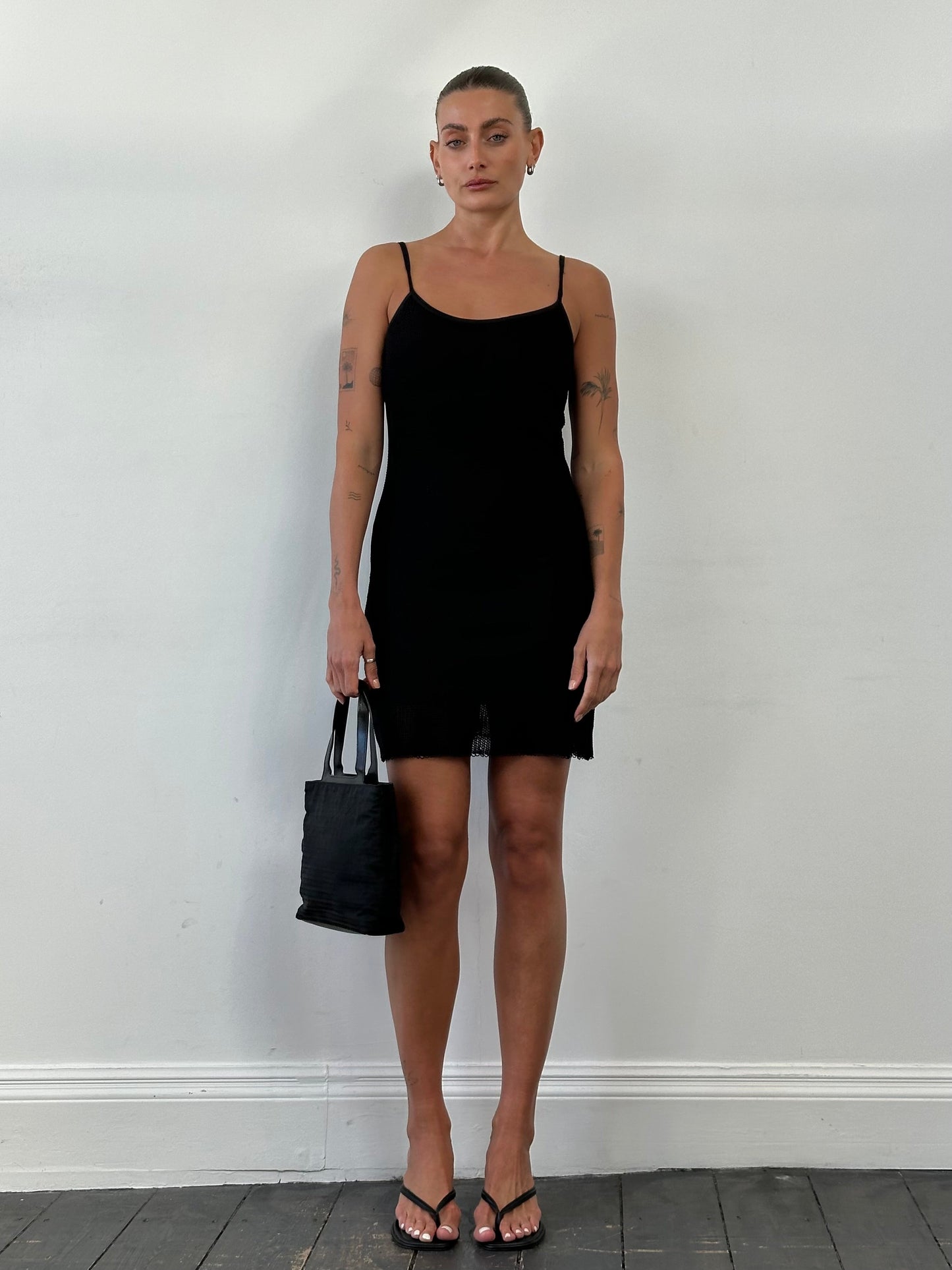 French Vintage Double Layered Mini Slip Dress - S