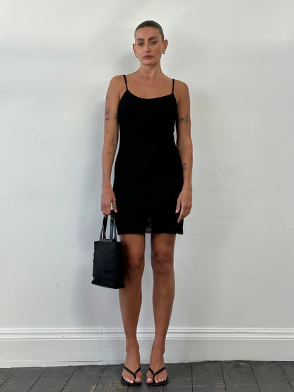 French Vintage Double Layered Mini Slip Dress - S