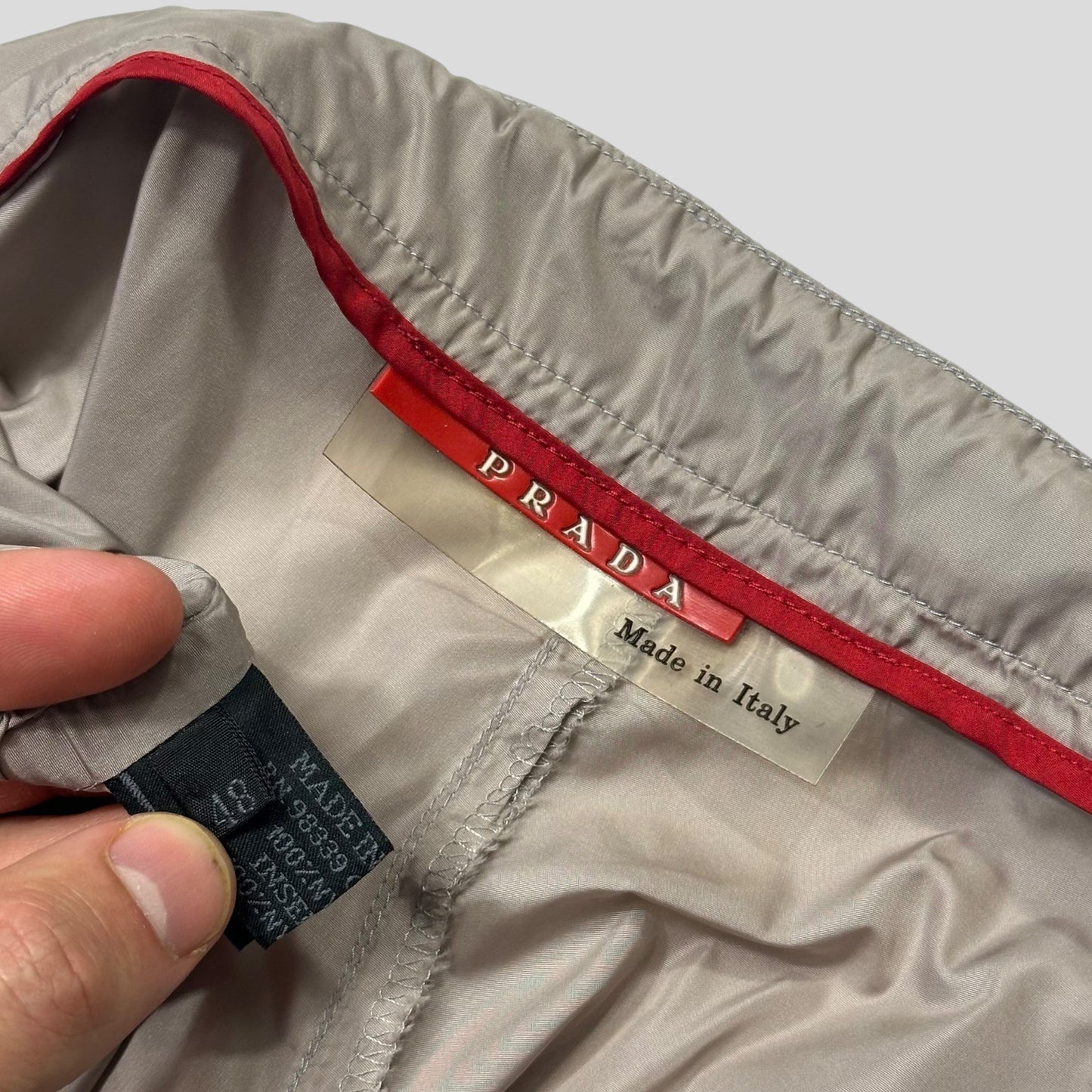 Prada Sport SS00 Transparent Panel Technical Nylon Trackpants - IT48