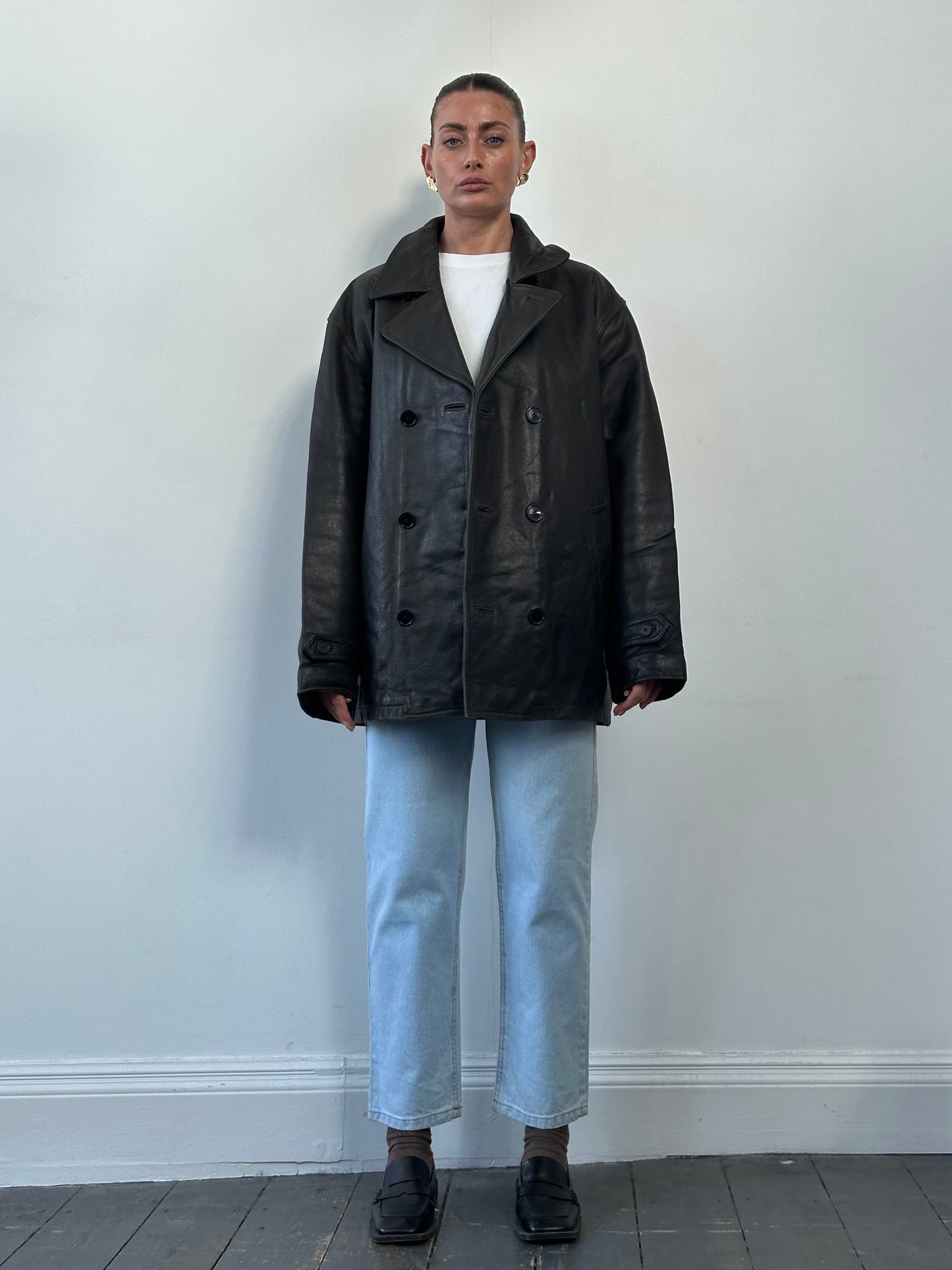 Tommy Hilfiger Double Breasted Leather Jacket - XL