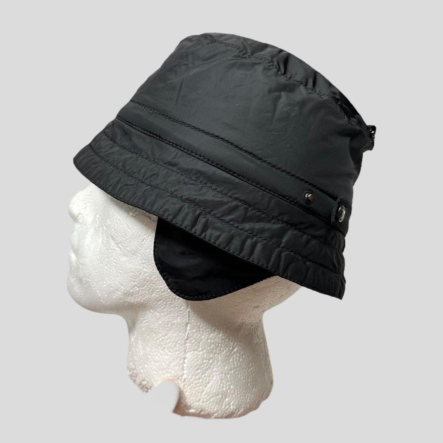 Prada Sport 00’s Nylon Fleece Dog Ear Bucket Hat - M/L