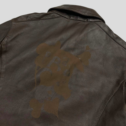 Prada Sport 2004 Leather Love Heart Back Logo Work Jacket - IT40 | Default Title, Brown