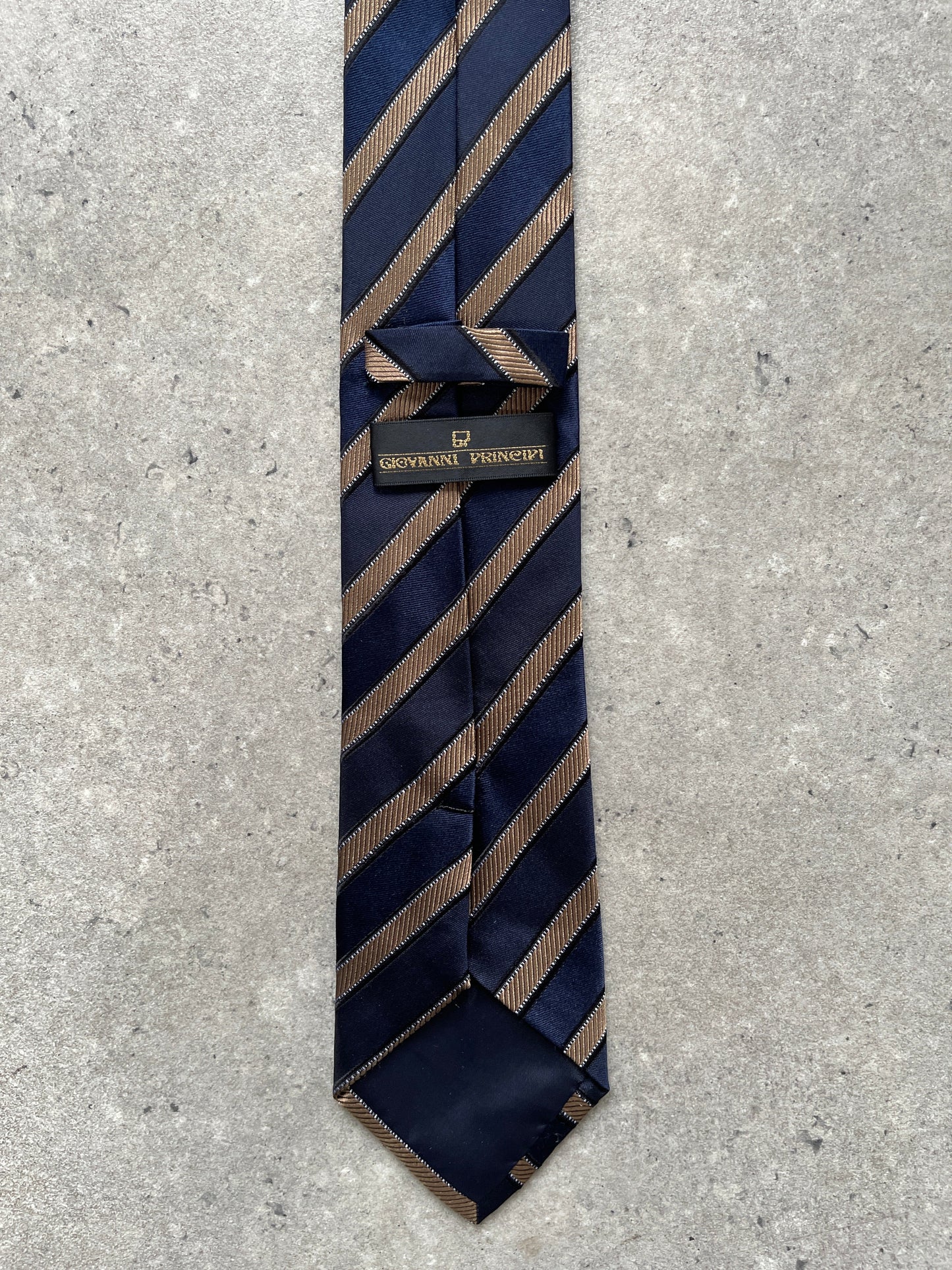 Vintage 1990s Pure Silk Diagonal Striped Tie
