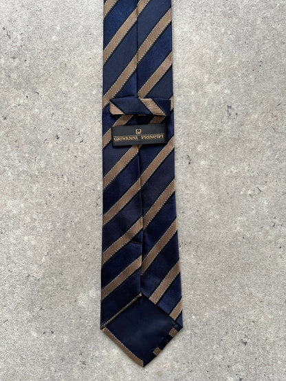 Vintage 1990s Pure Silk Diagonal Striped Tie