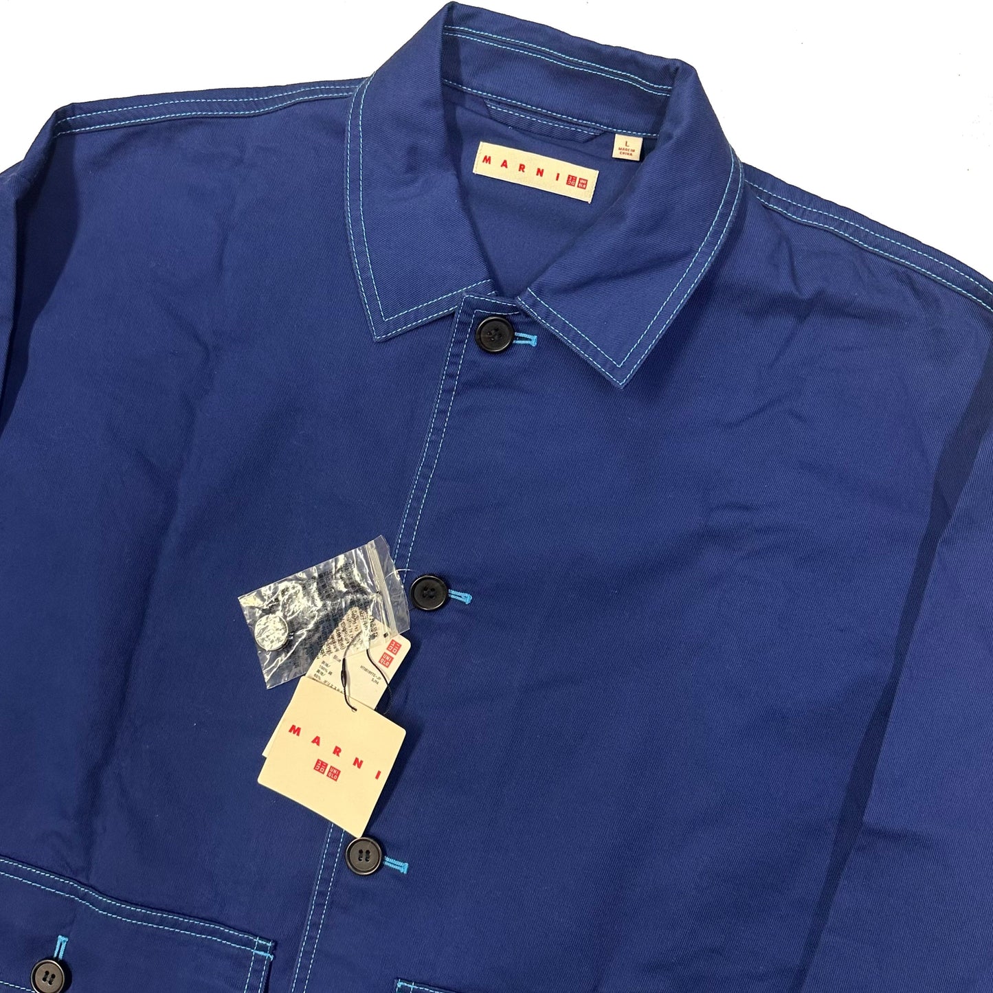 Uniqlo X Marni Collared Jacket In Blue ( L )