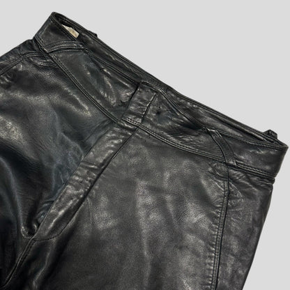 Gianni Versace 1980’s Leather Moto Biker Trousers - IT48 (32)