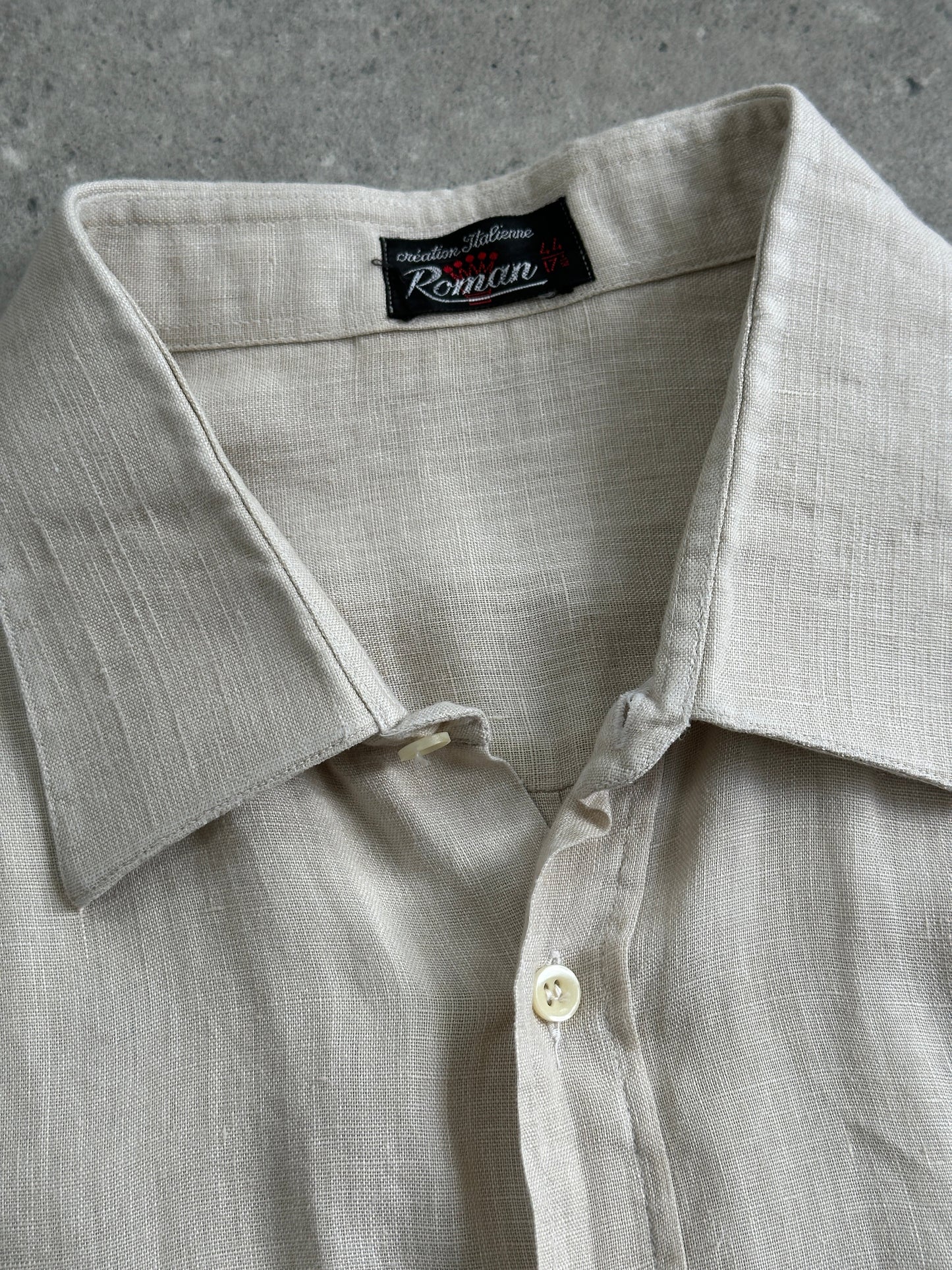 Italian Vintage Pure Linen Short Sleeve Shirt - XL