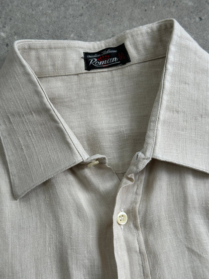 Italian Vintage Pure Linen Short Sleeve Shirt - XL