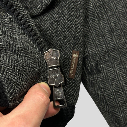Moncler 00’s Herringbone Wool Down Detachable Fur Jacket - 3 (L) | Default Title, Brown