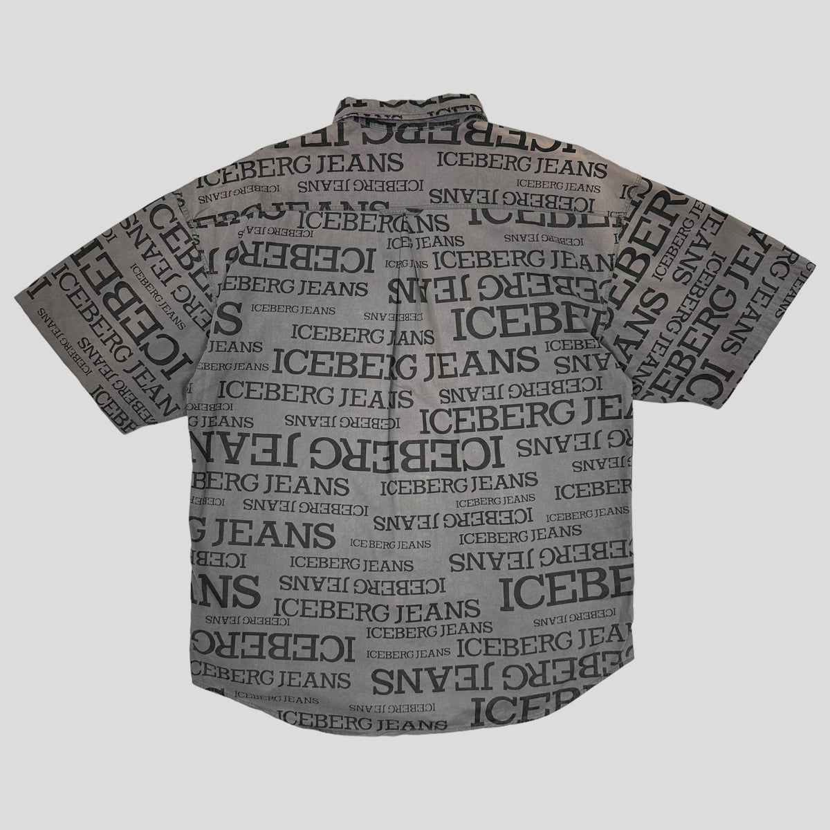 Iceberg Jeans 90’s Stash Pocket Spellout Shirt - L | Large, Grey