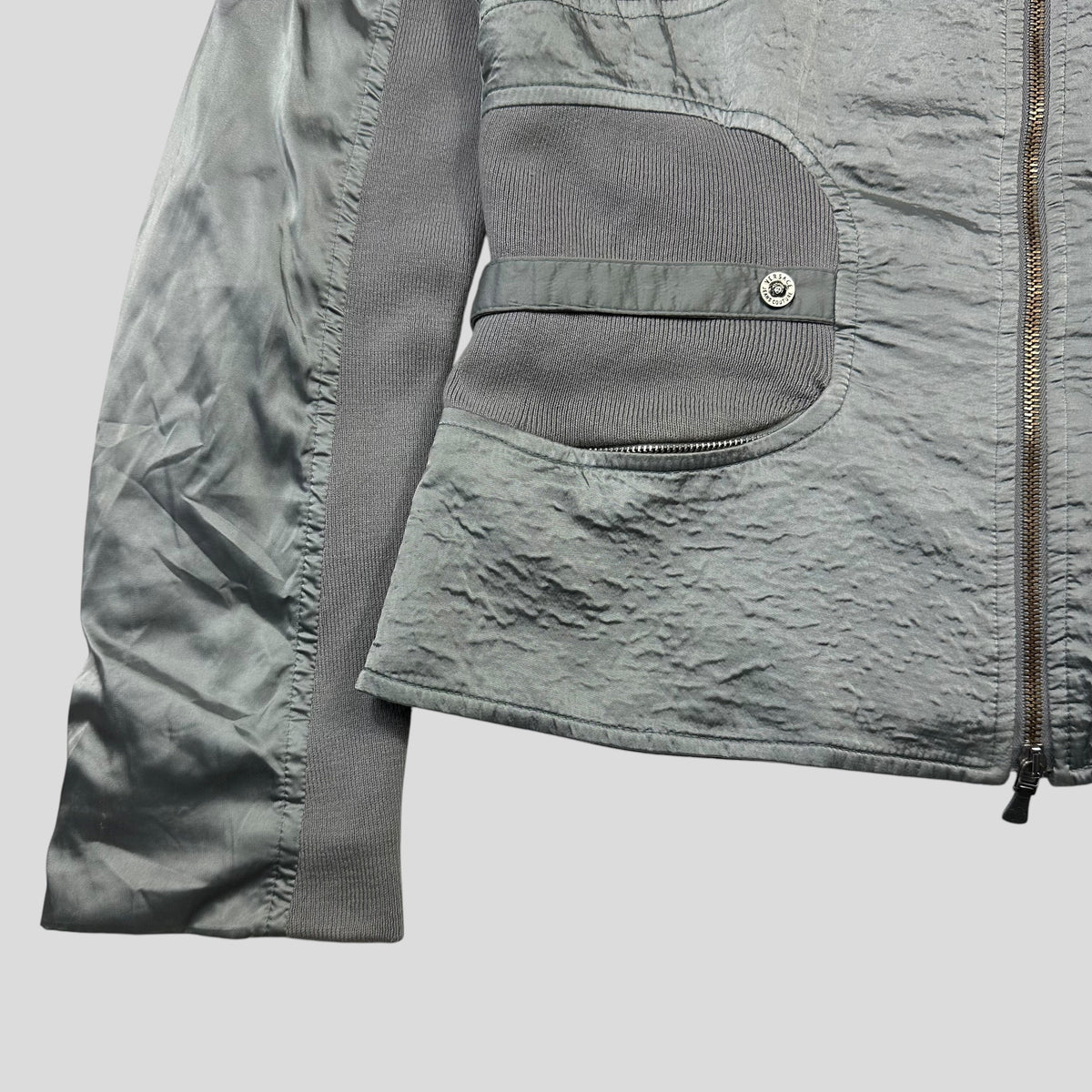 Versace 00’s VJC Astro Panelled Moto Bondage Jacket - M | Grey