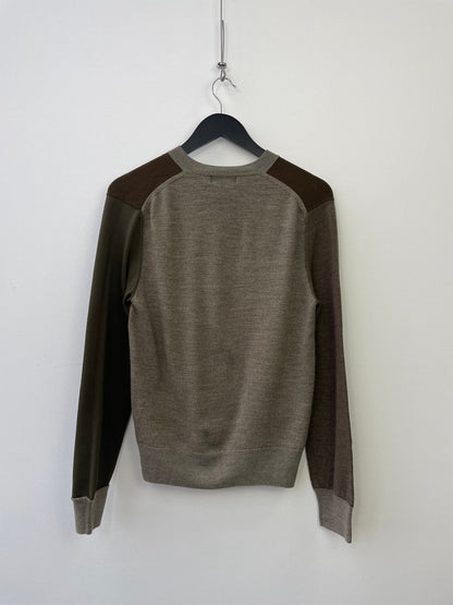 Comme Des Garçons Homme Deux SS12 Tri-Tone Contrast Material Jumper | Medium, Brown