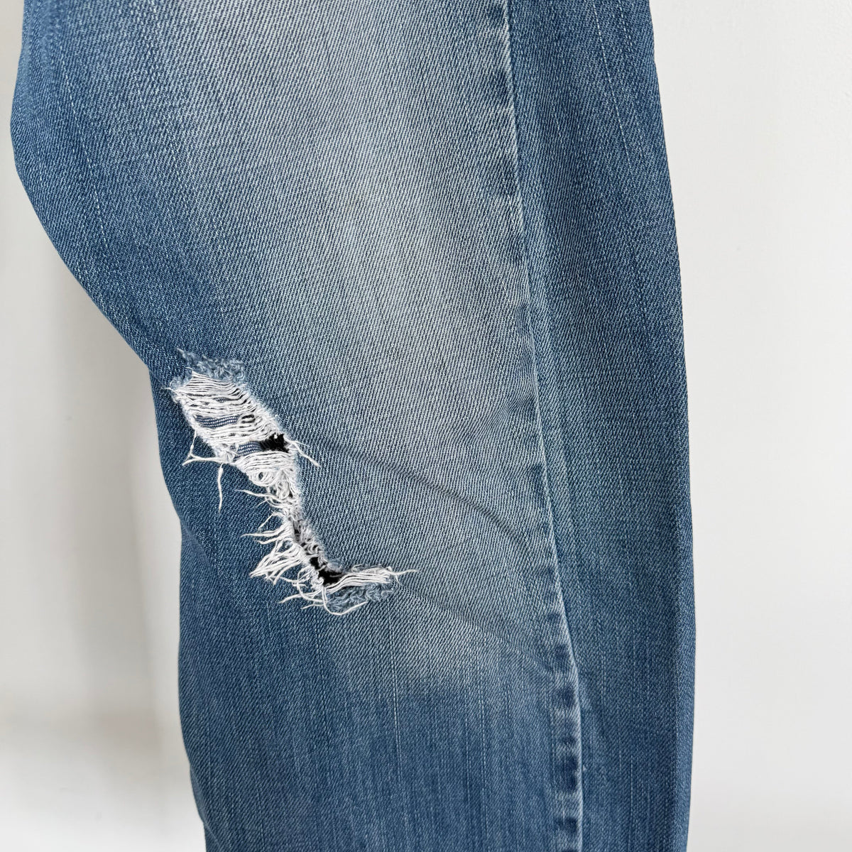 levi's engineered distressed twisted denim jeans | O/S, Red