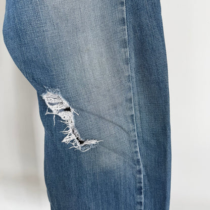 levi's engineered distressed twisted denim jeans | O/S, Red
