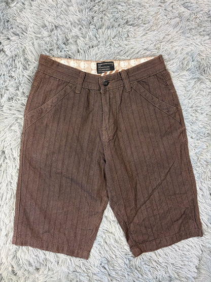 Stussy 00’s Embroidered Logo Striped Brown Shorts - S | O/S, Brown