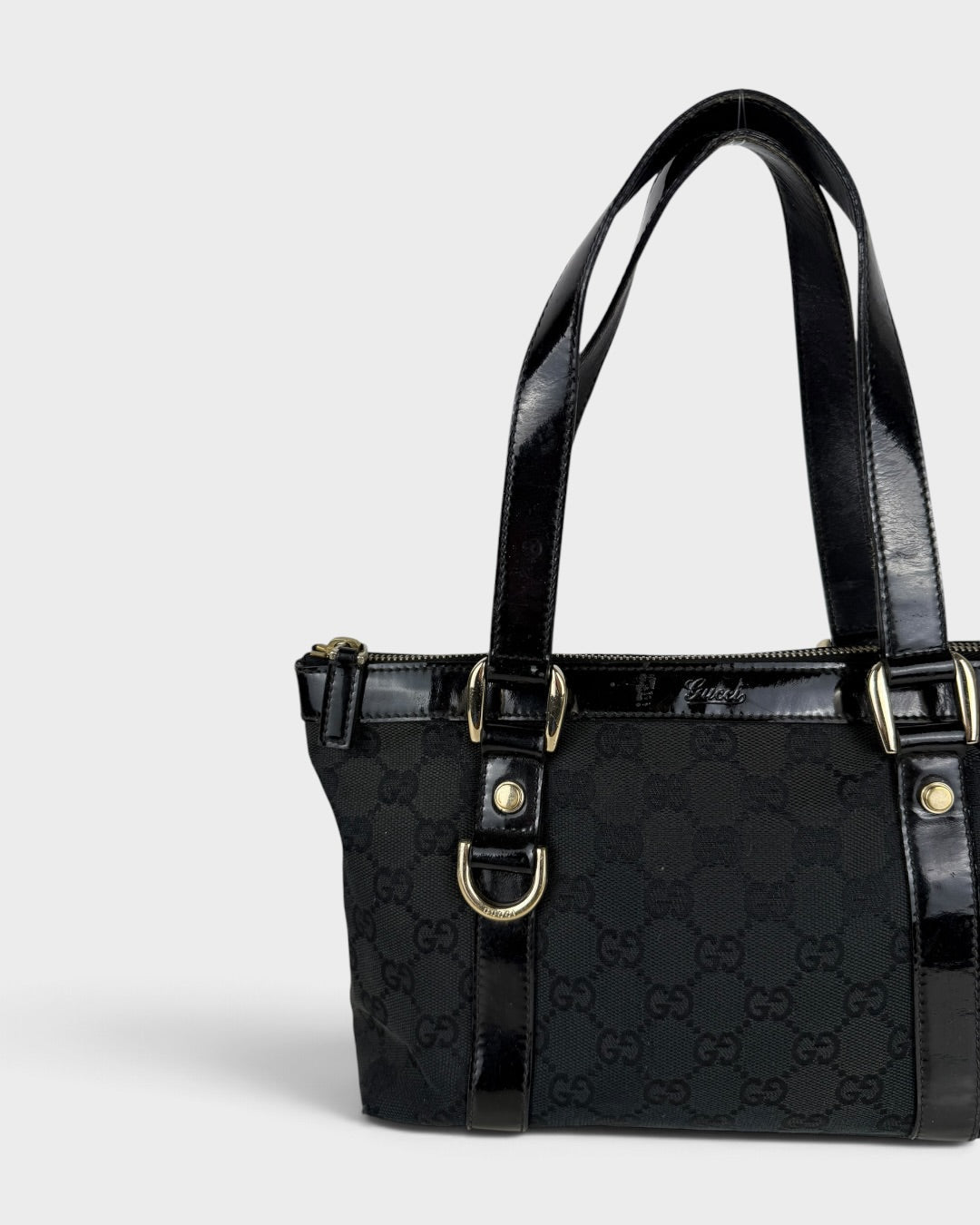 90s Gucci GG Monogram Mini Abbey Handbag Black/Brown | O/S, Multicoloured