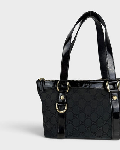 90s Gucci GG Monogram Mini Abbey Handbag Black/Brown | O/S, Multicoloured