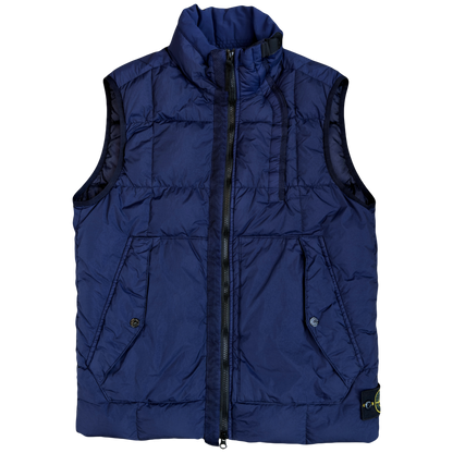 Stone Island AW/18 Crinkle Reps Down Puffer Gilet In Navy (L) | Navy, Navy