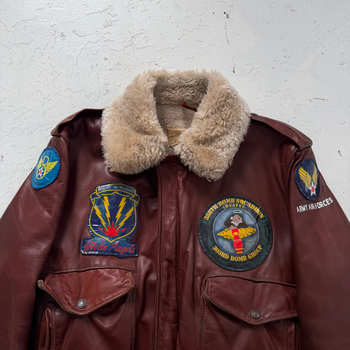 1960s schott hells angels leather souvenir flight jacket | O/S, Brown