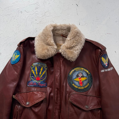 1960s schott hells angels leather souvenir flight jacket | O/S, Brown