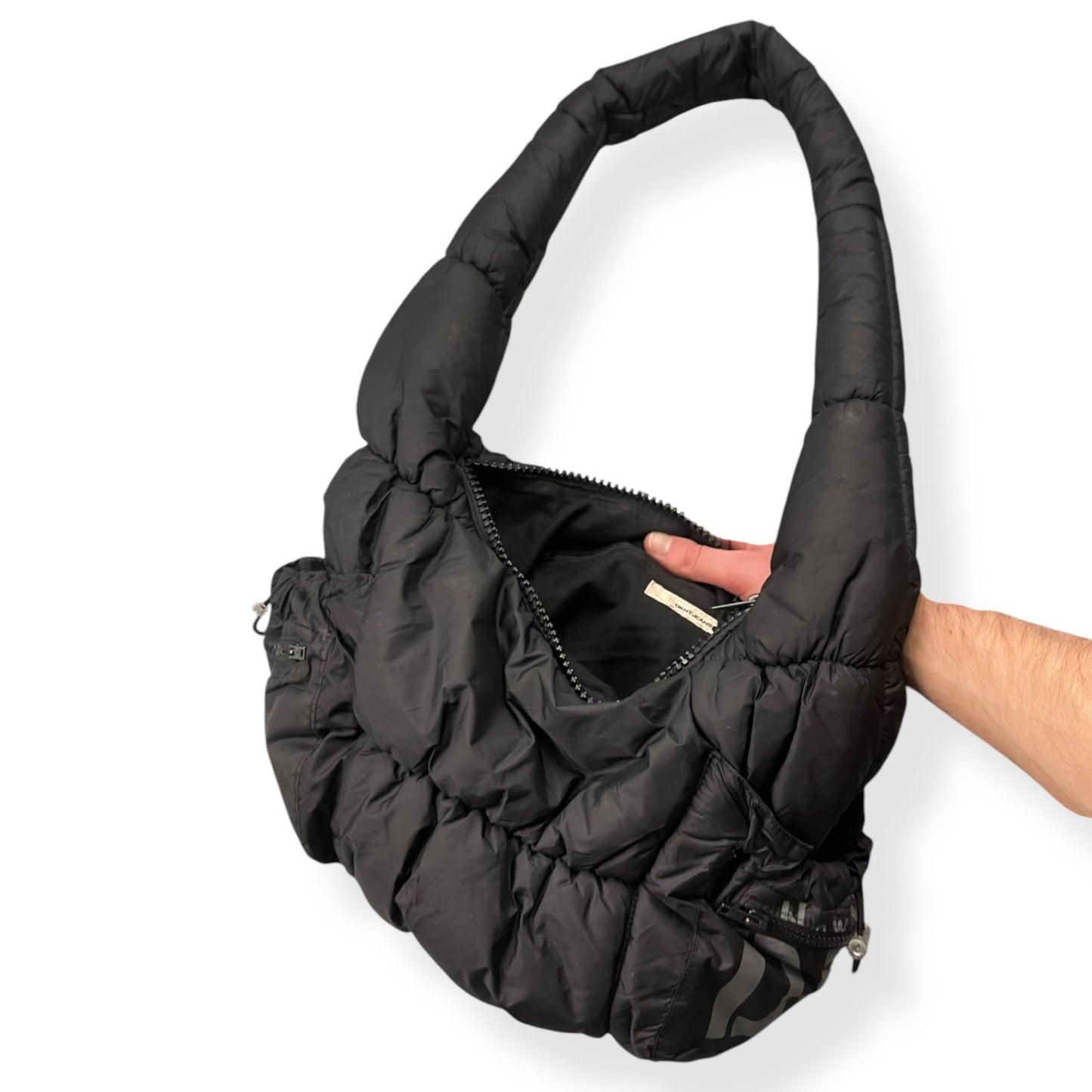 2000's DKNY Jeans Padded Shoulder Bag | O/S, Black