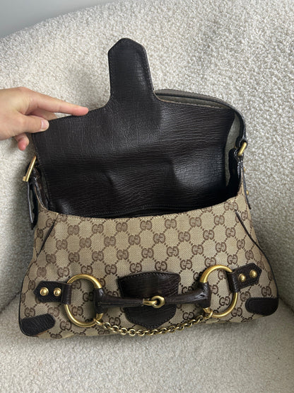 Vintage 90s Gucci Monogram Horsebit 1955 Shoulder Bag | O/S, Multicoloured