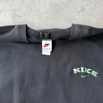 Nike 1990s heavyweight embroidered spellout sweatshirt (XL)