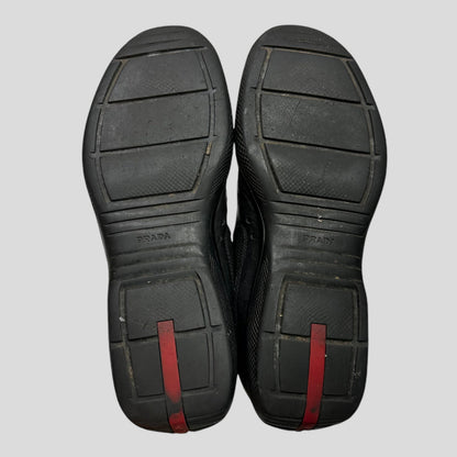 Prada Americas Cups Triple Black Leather - UK9/9.5