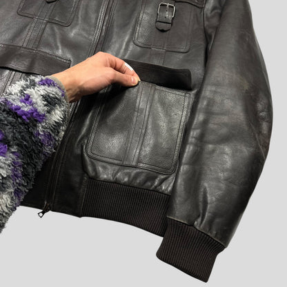 Neil Barrett 00’s Multipocket Buckle Lambs Leather Moto Jacket - L | Default Title, Multicoloured